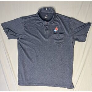 Dominos Gear Uniform Employee Polo Shirt Men's Size Large Gray Short Sleeve